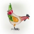 thumbnail image 3 of Alpine Corporation 18" x 7" x 21" Metal Pecking Hen Garden Statue, Multicolor, 3 of 12