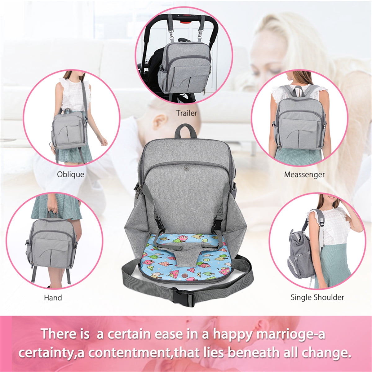 Diaper Bag Backpack, Large Multifunction Waterproof Travel Backpacks for Mom/Dad with Insulated Pockets,USB Interface, Stroller Straps,Durable Maternity Baby Nappy Bags for Boys/Girls