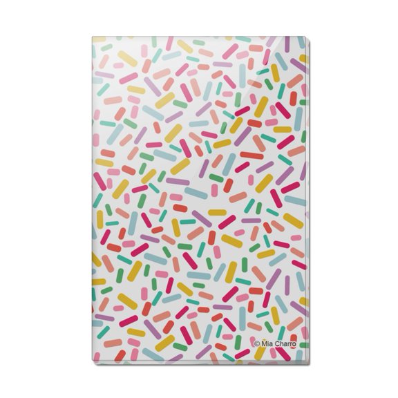 Colorful Confetti Sprinkles Rectangle Acrylic Fridge Refrigerator Magnet