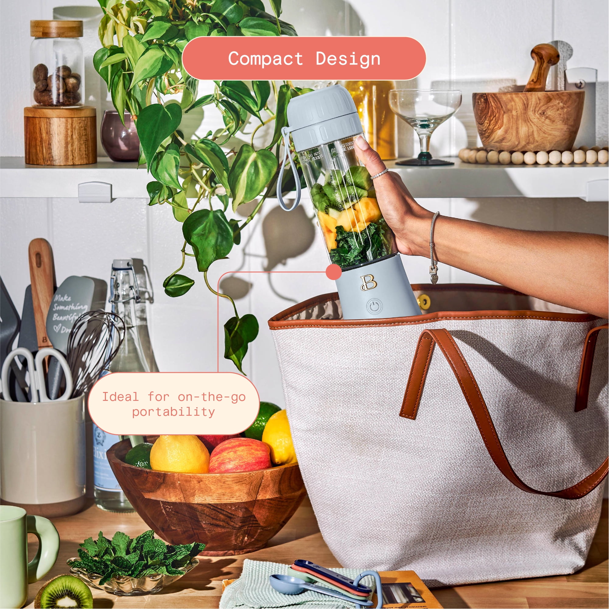 Beautiful Portable To-Go Blender 2.0, 70 W, 16 oz, White Icing by Drew Barrymore