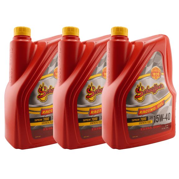 Schaeffer's 708 Supreme 7000 15W-40 High Zinc Racing Oil - 1 Gallon - Pack of 3