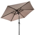 thumbnail image 1 of 7.5FT Round Patio Umbrella with Tilt and Crank, 6 Ribs Ourdoor Market Table Parasol Sun Shelter Centred Umbrellas for Garden, Backyard, Pool, 1 of 8