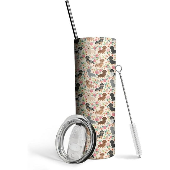 Dachshund gifts - Dachshund gifts for women - Dachshund Insulated Tumblers with Straw and Lid 20 OZ - Dachshund for Dog Lovers