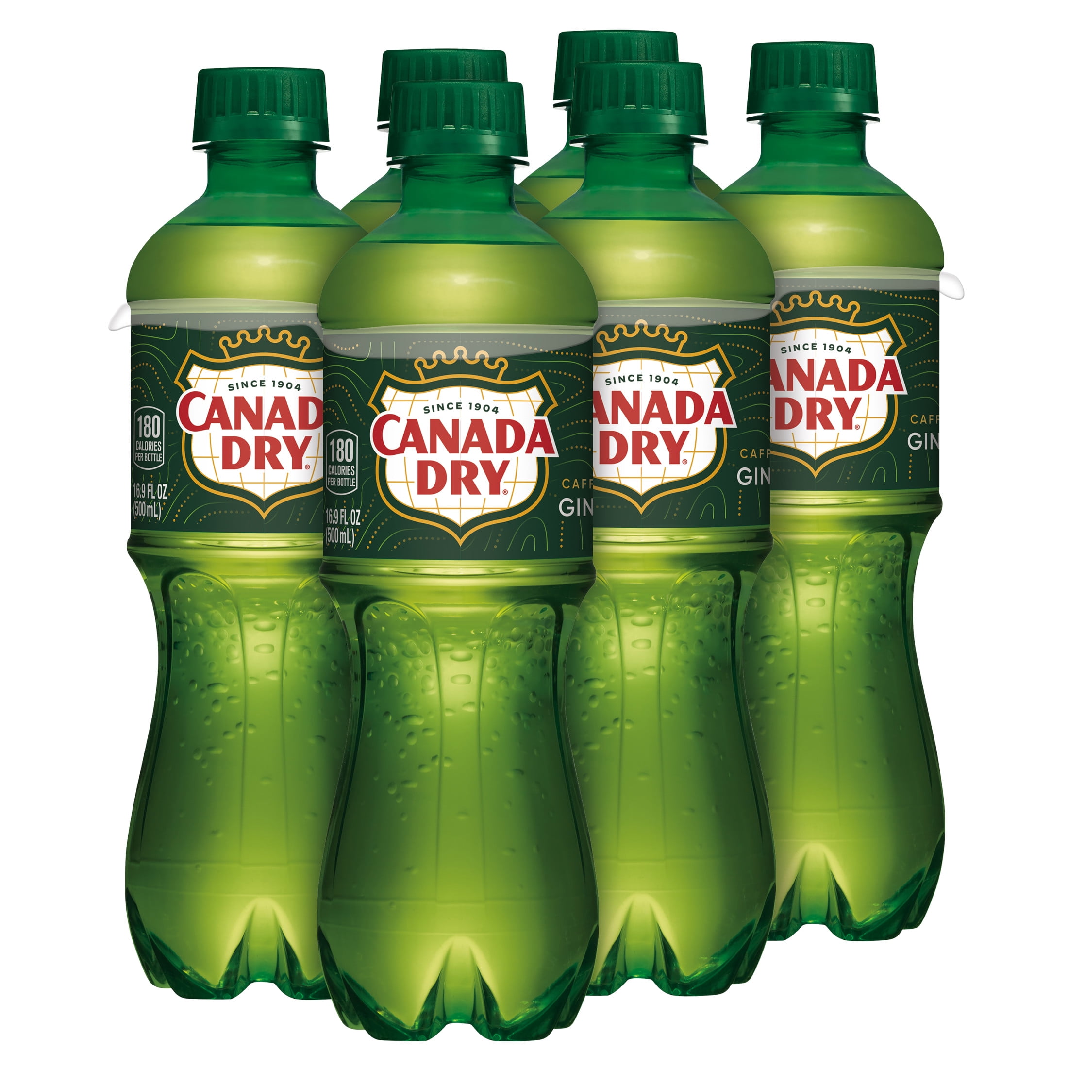 Canada Dry Caffeine Free Ginger Ale Soda Pop, 16.9 fl oz, 6 Pack Bottles