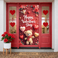 thumbnail image 5 of Red Theme Valentine's Day Banner Rose Decor Love Display Heart Balloon Cupid Design Heart Backdrop for Valentine's Party Romantic Date Couple Celebration, 5 of 9