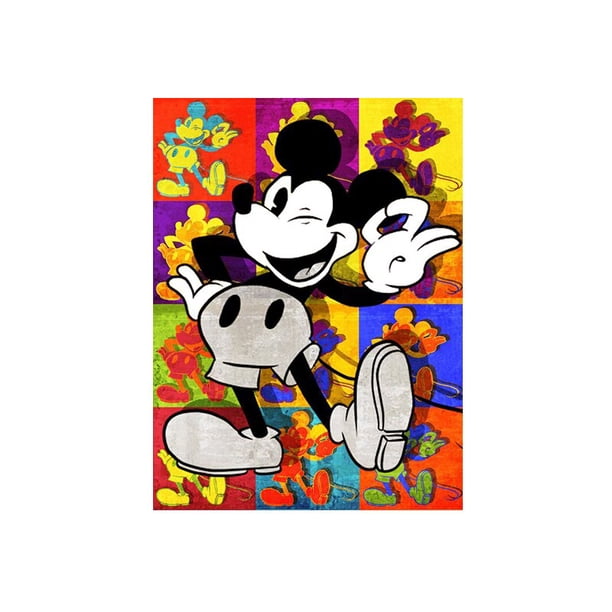 Street Graffiti Art Disney Poster Print Mickey Mouse and Donald Duck Canvas Paintings Wall Art Picture for Bedroom Home Decor70x100cm No Frame Gao Jinjia LED