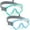 02-Sea Green & Blue, variant on Vvinca Kids-Goggles with Nose Cover, Diving Mask Elastic Fabric Strap Anti Fog Anti Shattered Lens for Kids Swim Goggles 3-14