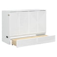 thumbnail image 5 of Full Size Solid Murphy Wall Bed, Murphy Chest Cube Cabinet Bed with Storage Drawer & USB Charging Station, Folding Murphy Bed for Home, Office, Studio, Guest Room, No Box Spring Needed, White, 5 of 7