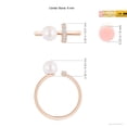 thumbnail image 5 of ANGARA Japanese Akoya Cultured Pearl and Diamond Bar Ring in 14K Rose Gold for Women | June Birthstone, Birthday, Anniversary, Jewelry Gift for Women | Pearl Ring, 5 of 9