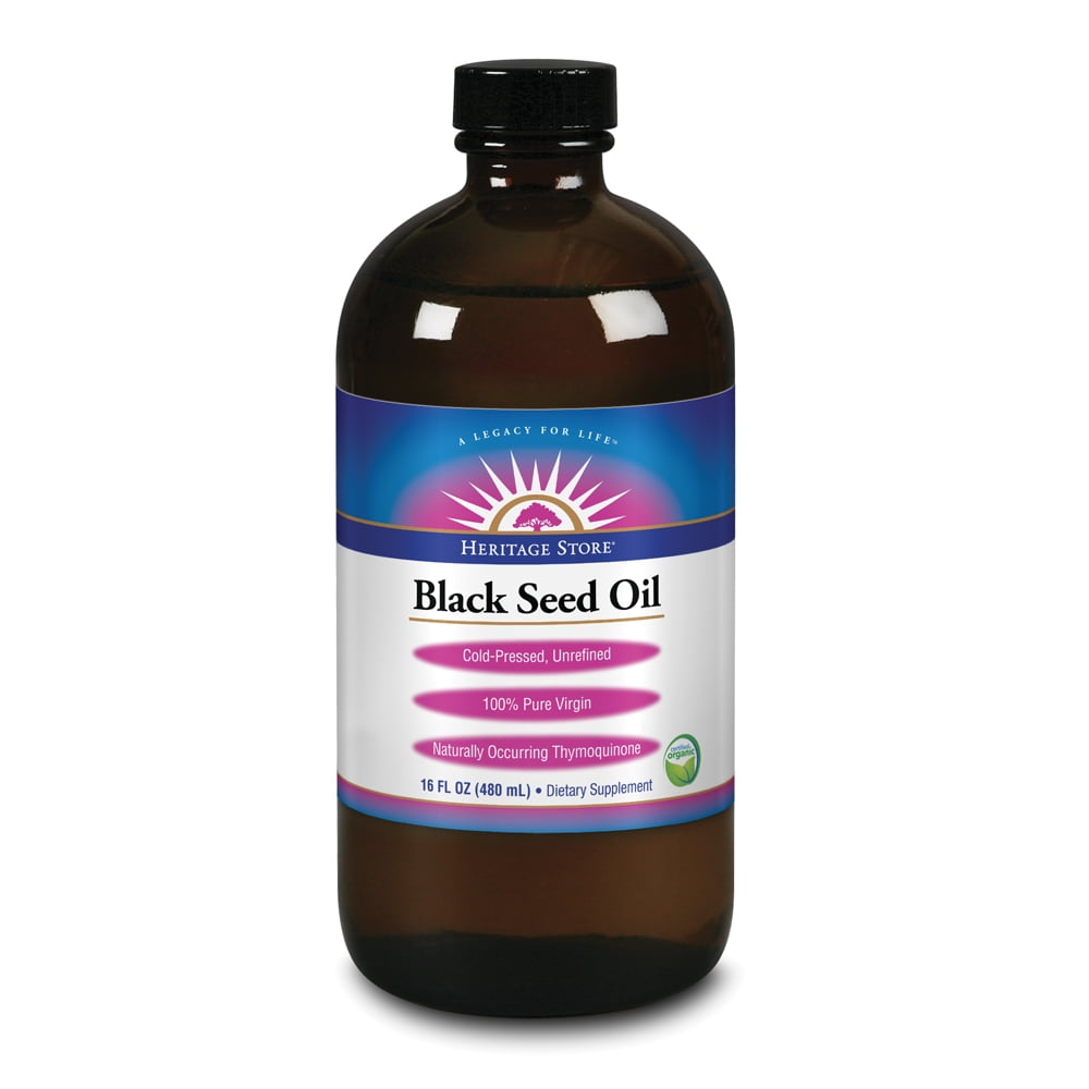 Heritage Store Black Seed Oil 100 Pure Virgin, Organic, Cold Pressed
