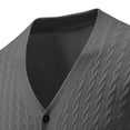 thumbnail image 5 of DPTALR George Men's Cable Knit Cardigan V-Neck Sweater Classic Casual Knitwear with Buttons Dark Gray Big and Tall Men S, 5 of 7