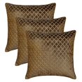 thumbnail image 5 of The HomeCentric Decorative Brown Pack of 2, 14"x14" (35x35 cm) Throw Pillow Covers, Velvet Textured, Lattice, Geometric Throw Pillows For Sofa, Geometric Modern Style - Geolattice Brown, 5 of 6