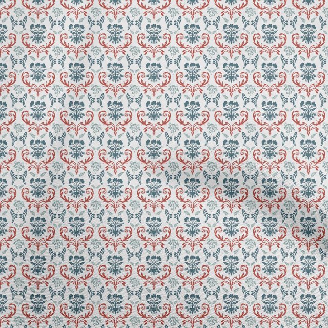 oneOone Velvet Red Fabric Floral Craft Projects Decor Fabric Printed By The Yard 58 Inch Wide