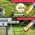 thumbnail image 2 of GASPRO 3/8" ID Natural Gas Hose, 12FT Low Pressure LPG Hose with Quick Connect, Propane to Natural Gas Conversion for BBQs、 Grills, Pizza Ovens, Patio Heater and more NG/propane Appliance, 2 of 11