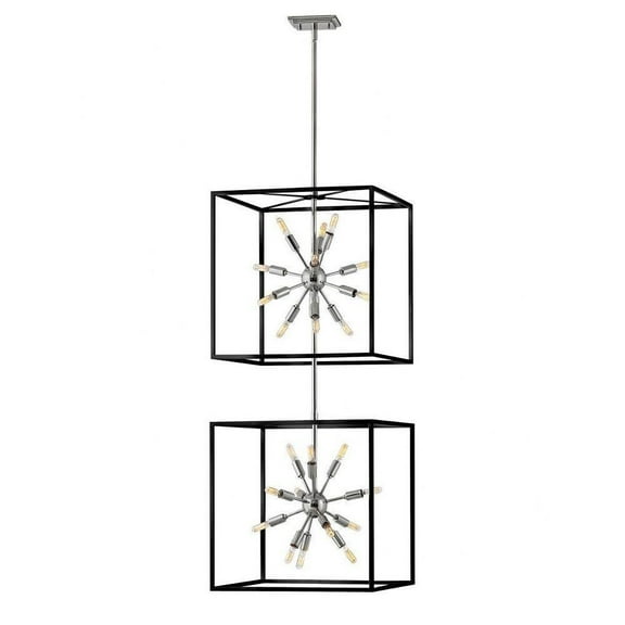 Mid Century Modern Twenty Four Light Chandelier-Black/Polished Nickel Finish Bailey Street Home 81-Bel-4312480