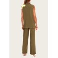 thumbnail image 5 of PRETTYGARDEN Women's 2 Piece Outfits Sleeveless Suit Vest and Wide Leg Pants Business Casual Blazer Sets, 5 of 7