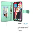 thumbnail image 5 of Takfox iPhone 12 Case, iPhone 12 Pro Case Cover 9 Card Holder PU Leather Kickstand Wrist Strap Protective Wallet Case for Women Apple iPhone 12/12 Pro 6.1 inch (2020), Turquoise, 5 of 6