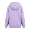 thumbnail image 6 of Qgtaibl Women's Lace Up Hoodie Criss Cross V Neck Drawstring Pullover Sweatshirt Thin Fleece Long Sleeve Fall Hooded Top with Kangaroo Pocket Purple M, 6 of 6