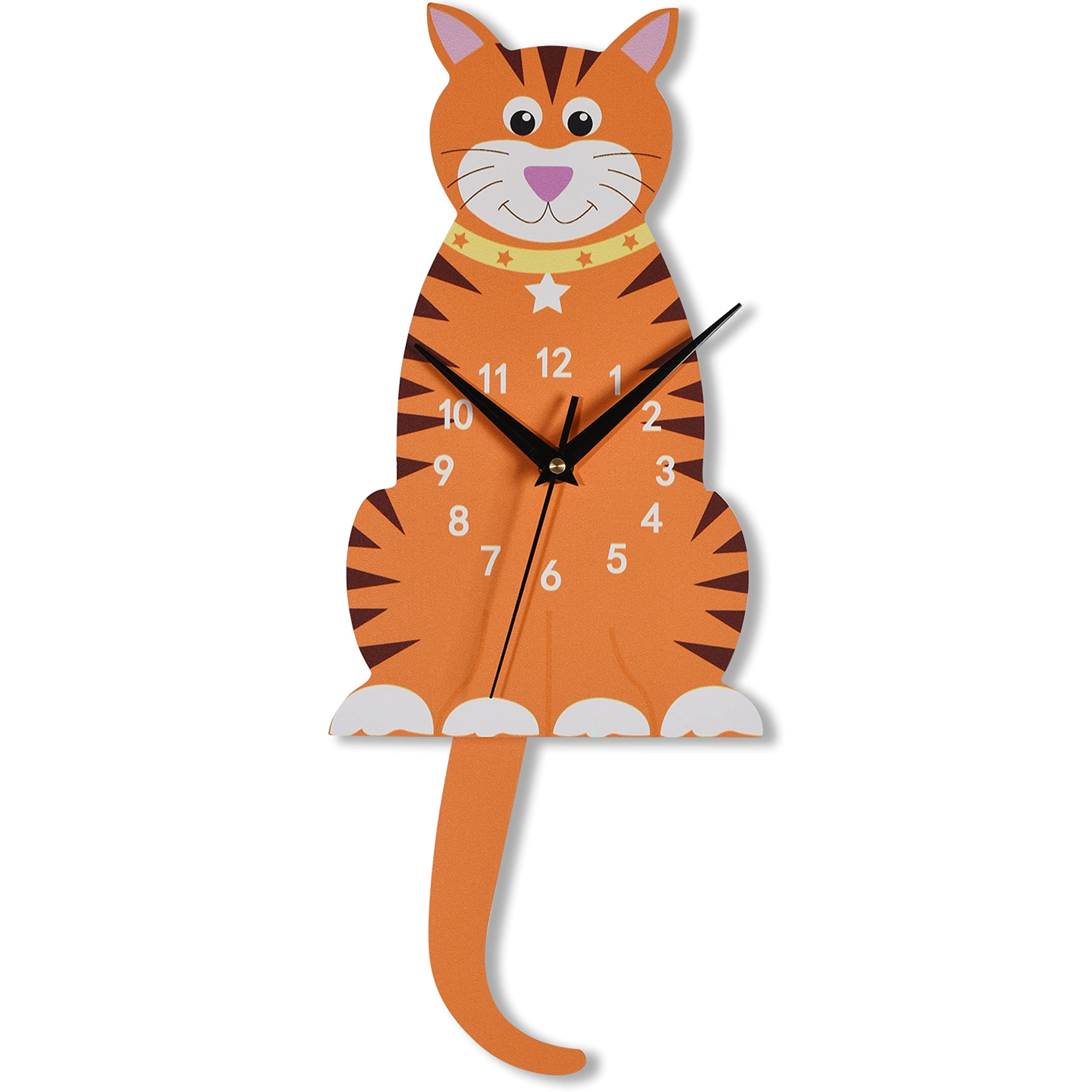 Cat Clock With Moving Eyes And Tail Vintage Style Retro Clock Decor