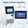 thumbnail image 5 of Homhougo 70lbs/24h Commercial Ice Maker Machine, Freestanding/Under Counter Stainless Steel Built-In Ice Makers with 22Lbs Ice Storage Capacity for Restaurant/Bar/Cafe/Shop/Home/Office, 5 of 7