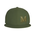 thumbnail image 3 of ZICANCN Alphabet M Pattern Baseball Caps, Trucker Hats for Men And Women, Adjustable Breathable Flat Caps, Moss Green, 3 of 6