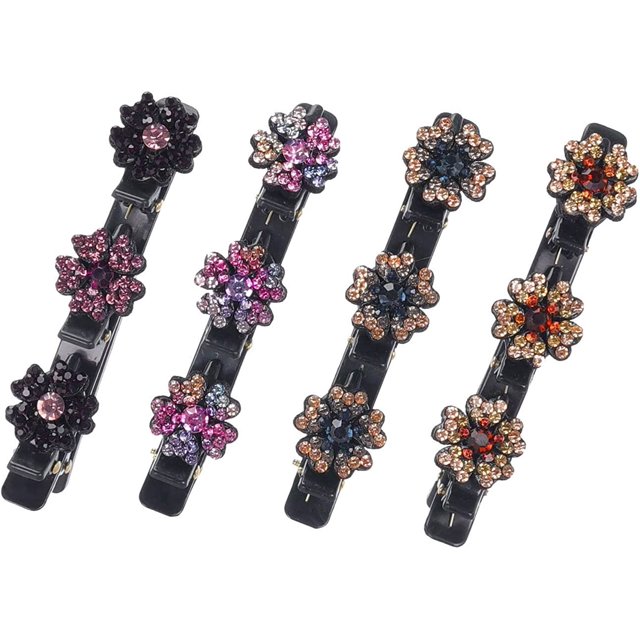 8/4PC Braided Hair Clips Broken Hair Braided Hair Clips Five Petal Lace Clips Hair Trim Clips Back Sleeping Beauty Beads