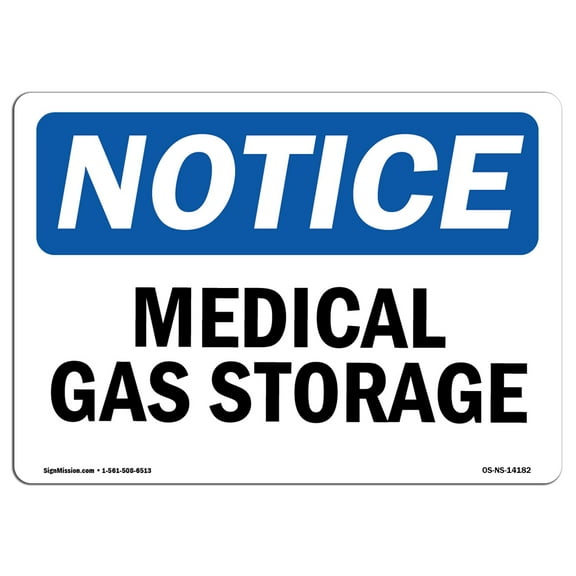 OSHA Notice Signs - Medical Gas Storage | Decal | Protect Your Business, Construction Site, Warehouse & Shop Area |  Made in the USA