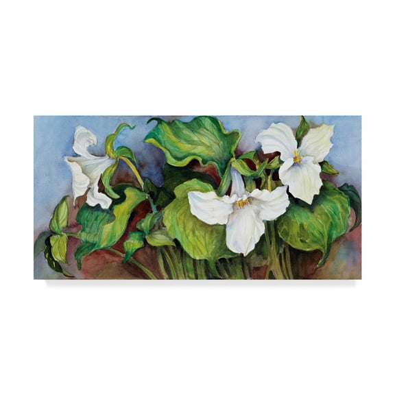 Trademark Fine Art 'Woodland Trillium White' Canvas Art by Joanne Porter