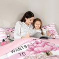 thumbnail image 4 of Manfei Women'S Perfume Twin Bedding Sets 7-Piece,Pink Romantic Flower Bedding Comforter Set,Aesthetic Geometric Lines Sheet Sets For Girls,Luxury Bedroom Decor,Reversible, 4 of 8