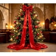 thumbnail image 5 of Bcylexb Extra Large Christmas Tree Topper Bow, 20"x120" Satin Finish with Long Flowing Streamers Elegant Christmas Tree Top Party Home Indoor Decoration, 5 of 6