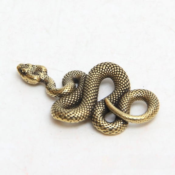Pure Copper Snake Pendant Zodiac Keychain Car Hanging Ornament Bag Charm Feng Shui Amulet for Men Women Traditional