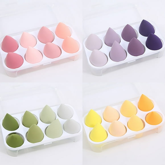 8Pcs Makeup Sponge Set Beauty Sponges Blending Latex Free Washable Cosmetic Blender Applicator Puff for Powder Liquid Cream