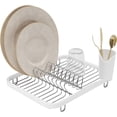 thumbnail image 1 of Umbra Sinkin Dish Drying Rack – Dish Drainer Kitchen Sink Caddy with Removable Cutlery Holder, Fits In Sink or on Countertop, White, 1 of 8