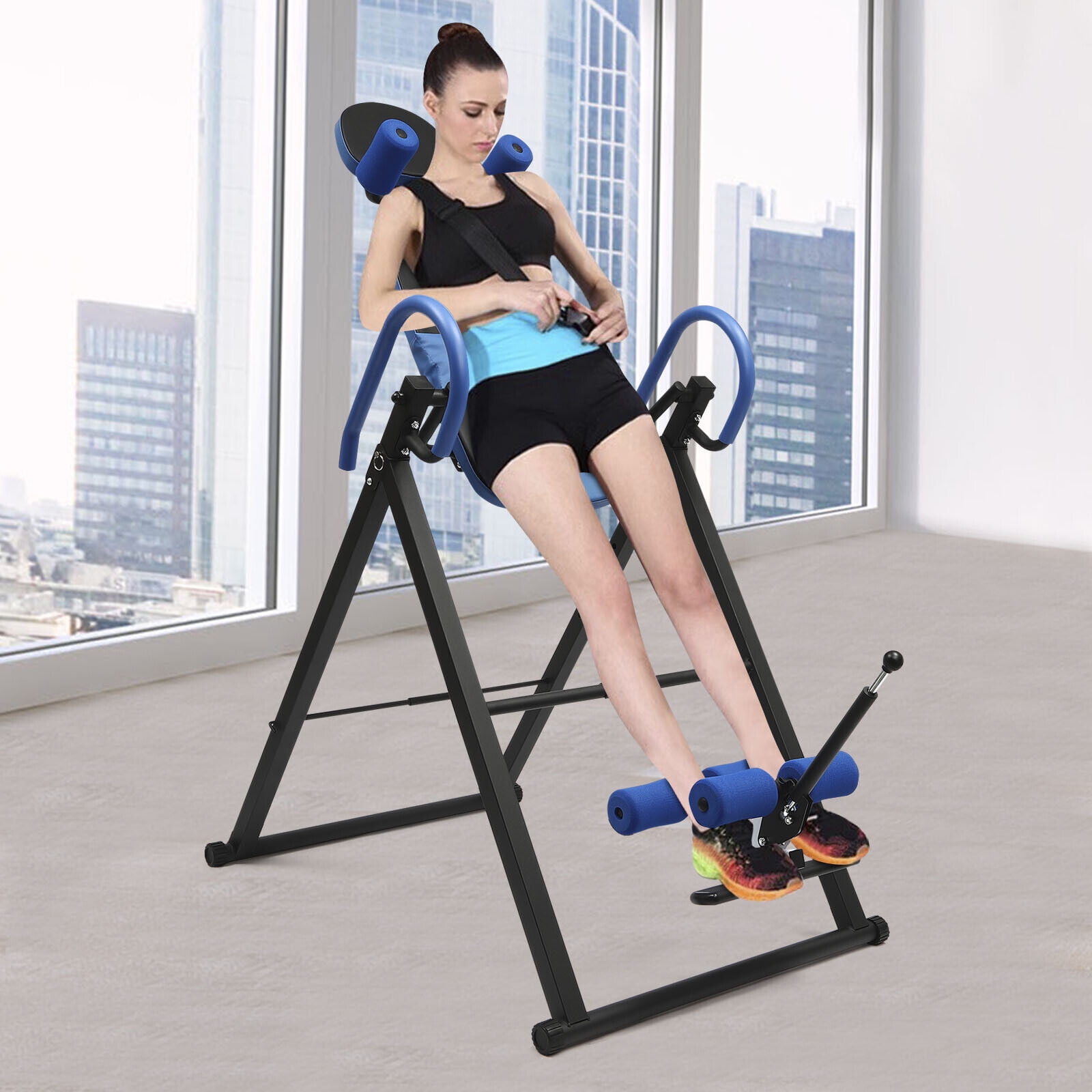 150kg Foldable Inversion Table Gravity Hang Back Pain Relief and Fitness Inversion Table Massage Back 29.13 45.27 59.84in Walmart