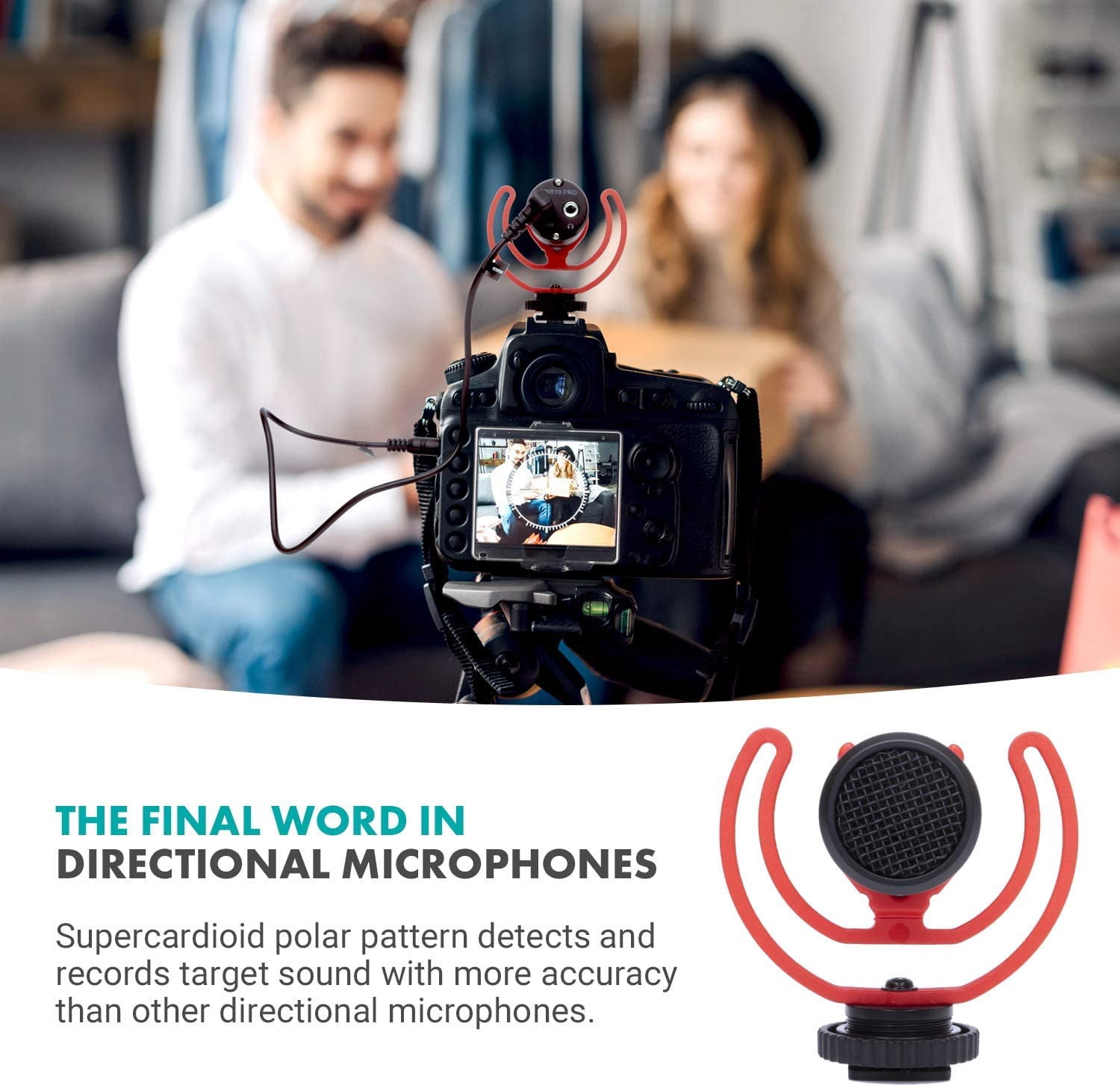 Movo 10pro Movo VXR10-PRO Supercardioid Shotgun Microphone for Cameras and Smartphones
