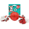 thumbnail image 6 of SPOT Play Strong Rubber Dog Ball Toys with Rope, 2.25in, Red, 6 of 16