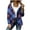 Blue, variant on Womens Fleece Lined Jackets Coats Fuzzy Winter Warm Oversized Cardigan Hooded Turndown Collar Jackets