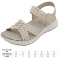 thumbnail image 2 of Sandalias deportivas Sandalias planas Zapatos para caminar con punta abierta Sandalias de cuña baja para mujer, 2 of 9