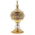 thumbnail image 5 of Quemador de incienso de metal, quemador de incienso árabe antiguo, candelabro de metal, soporte para velas para aromaterapia, yoga, spa, hogar, decoración de mesa, 5 of 5