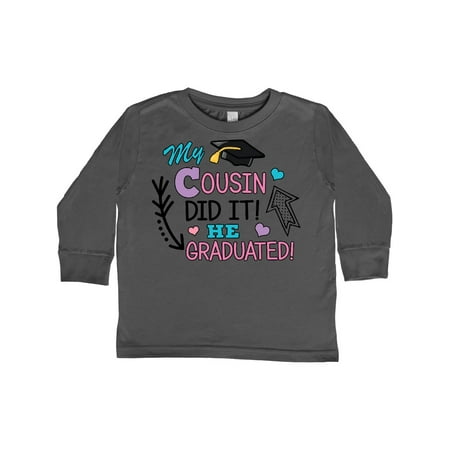 

Inktastic My Cousin Graduated with Cap and Arrows Gift Toddler Toddler Girl Long Sleeve T-Shirt