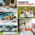 thumbnail image 4 of Cute Lemon Floral Outdoor Rug for Patio/Deck/Porch, Non-Slip Large Area Rug 5 x 7 Ft, Farmhouse Blue White Striped Indoor Outdoor Rugs Washable Area Rugs, Reversible Camping Rug Carpet Runner, 4 of 8