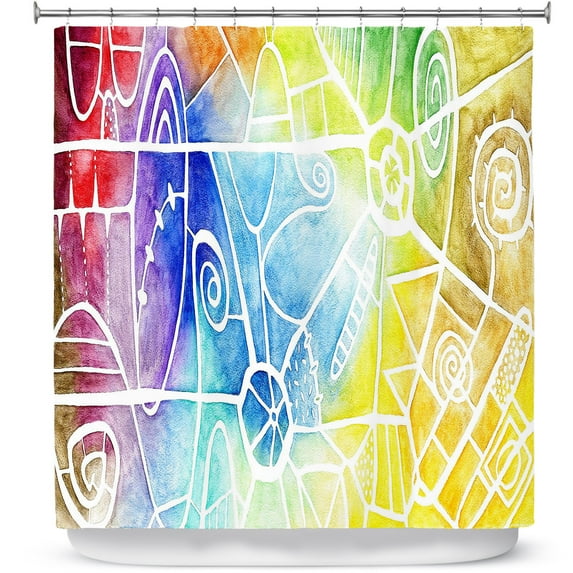 Shower Curtains 70" x 84" from DiaNoche Designs by Marley Ungaro - Vibrant Boogie
