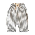 thumbnail image 4 of Baby Girls Wide Leg Linen Striped Pants Kids Casual Summer Palazzo Pants Flowy B𝐨ho High Waisted Beach Trousers with Pockets, 4 of 4