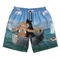 thumbnail image 5 of Goofa Two Brave Cats Are Floating On The Sea Iceberg Printed Mens Swim Trunks Summer Quick Dry Short Beach Swimwear Bathing Suits-XX-Large, 5 of 9