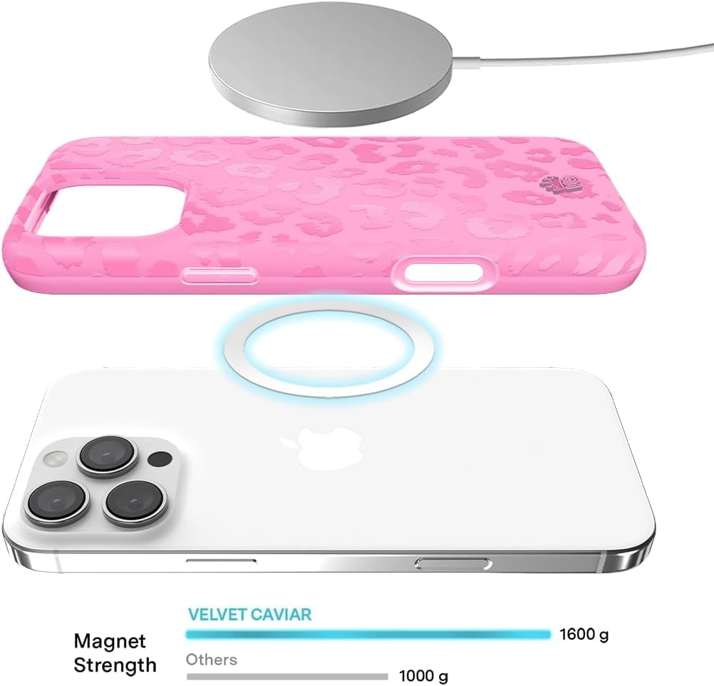 VELVET CAVIAR for iPhone 16 Pro Max Case - Compatible with MagSafe - Cute Protective Phone Cases for Women - Hot Pink Leopard