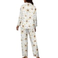 thumbnail image 2 of Suhoaziia Pajamas for Women Durable Snug-Fit Casual Suit Size 3XL,Long Sleeve Comfortable Sleep Stable Sloth Nightwear Durable Loungewear Set of 2 Button-Down Sleepshirts, 2 of 6