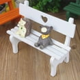 thumbnail image 5 of Farfi Decorative Dollhouse Bench Exquisite Wood Patio Lawn Fairy Garden Bench Home Decor (Blue), 5 of 13