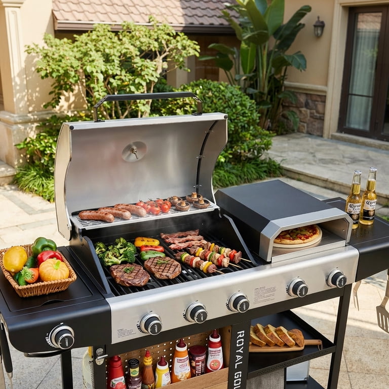 Royal Gourmet ZH3004S Premium Gas Grill and Pizza Oven Combo,with