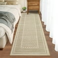 thumbnail image 3 of FairOnly Geometric Beige 2'x8'Non Slip Washable Runner Rug for Modern Living Room Low Pile Foldable Floor Carpet for Entryway Laundry Kitchen, 3 of 7