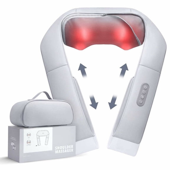 Naipo Neck Massager with Heat, Shiatsu Deep Tissue Kneading for Muscle Pain Relax Relief, Ideal Gift for Men and Women